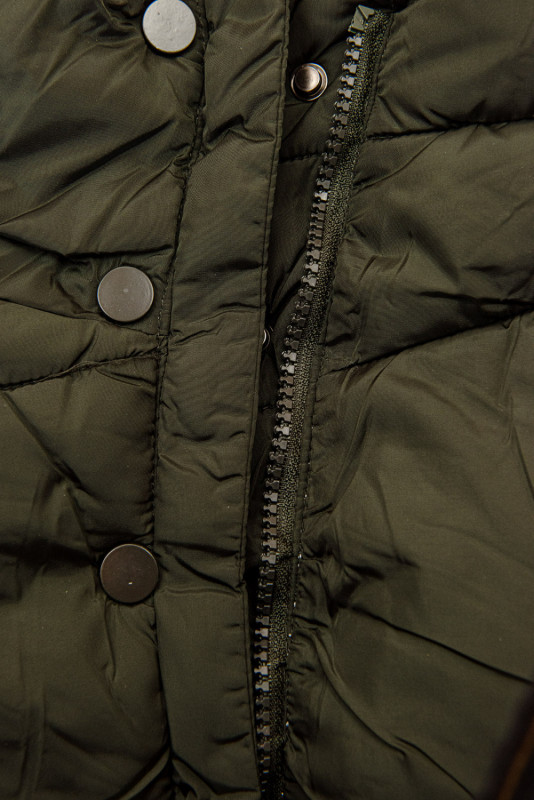 Winterjacke mit hohem Kragen Khaki