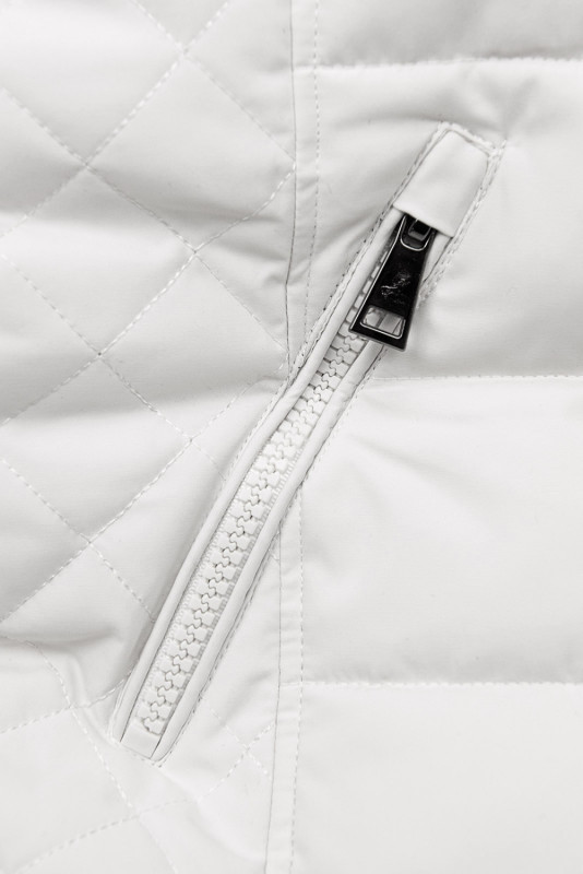 Warme Steppjacke mit Kapuze Ecru