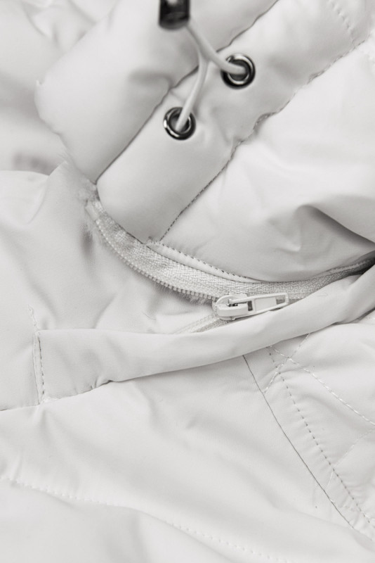 Warme Steppjacke mit Kapuze Ecru