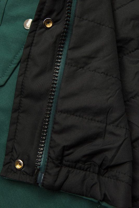 Leichter Parka mit Kapuze grün/schwarz