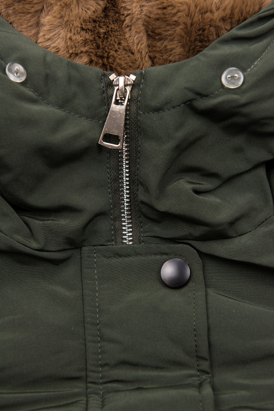 Winterparka mit Futter-Plüsch grün