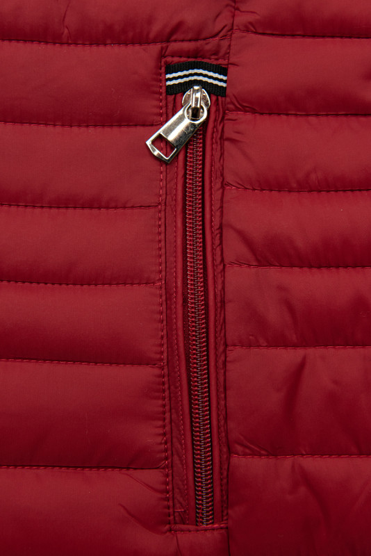 Steppjacke mit Kapuze Weinrot