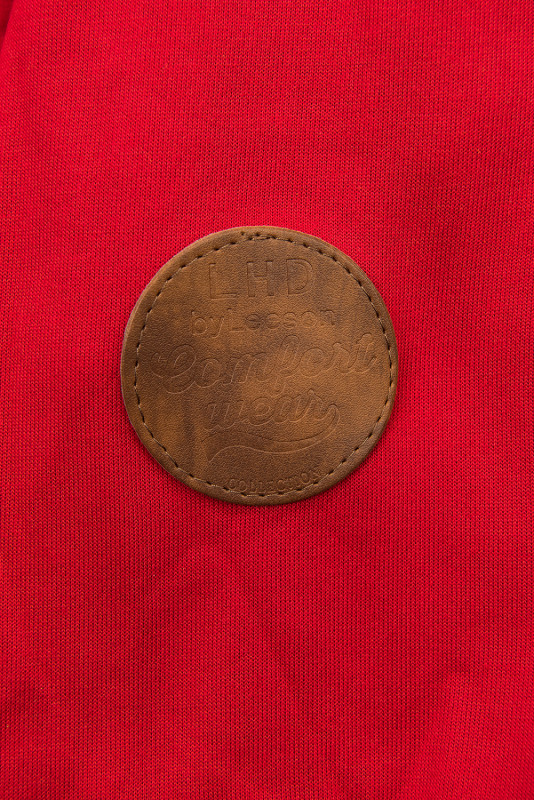 Sweatjacke mit bedrucktes Futter in der Kapuze rot