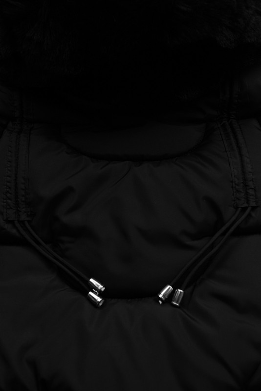 Steppjacke für Mädchen mit Kapuze Schwarz