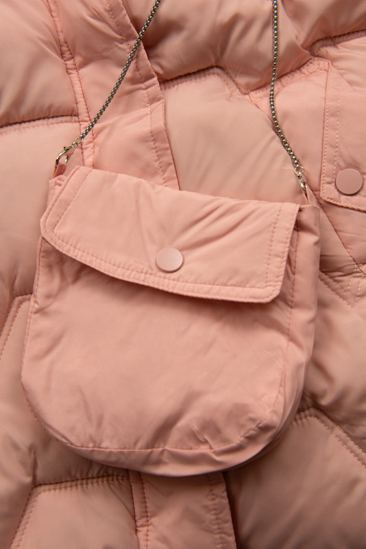 Steppjacke für Mädchen mit Handtasche Rosa