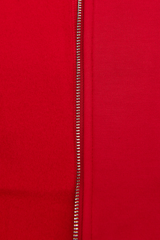 Sweatmantel in langer Form mit Kapuze rot