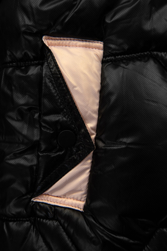 Winterjacke für Mädchen mit Kapuze Schwarz