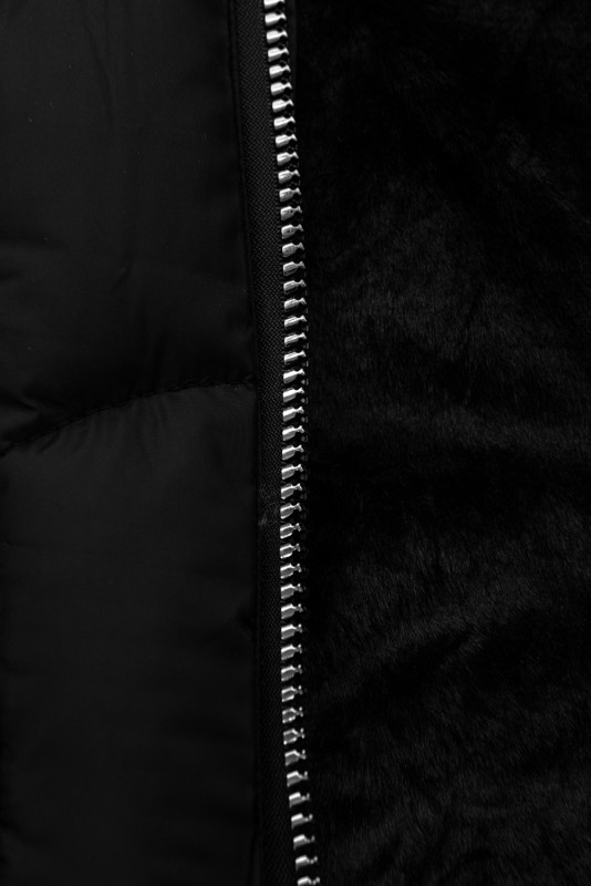 Winterjacke für Mädchen mit Handschuhen Schwarz