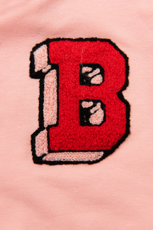 Sweatjacke im Collegestyle Rosa/Grau