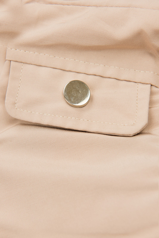 Winterparka mit abnehmbarem Kunstfell beige