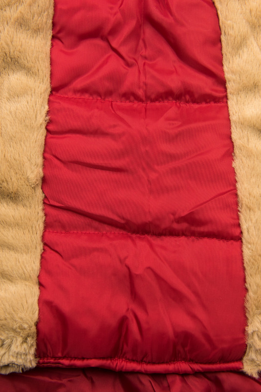 Parkajacke mit abnehmbarem Teddy-Futter rot/braun