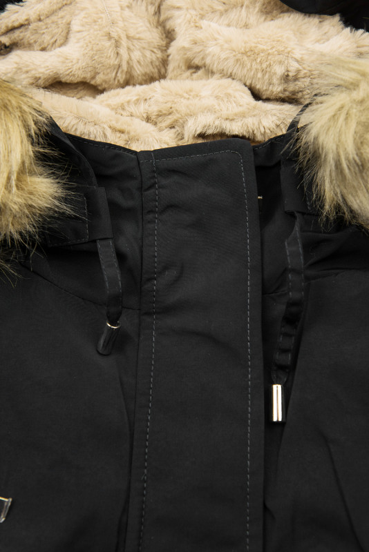 Warmer Parka mit Fleecefutter schwarz
