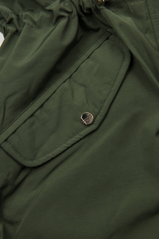 Parkajacke mit abnehmbarem Teddy-Futter army grün