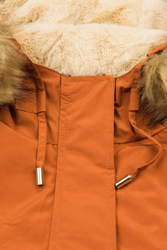 Warmer Parka mit Fleecefutter orange