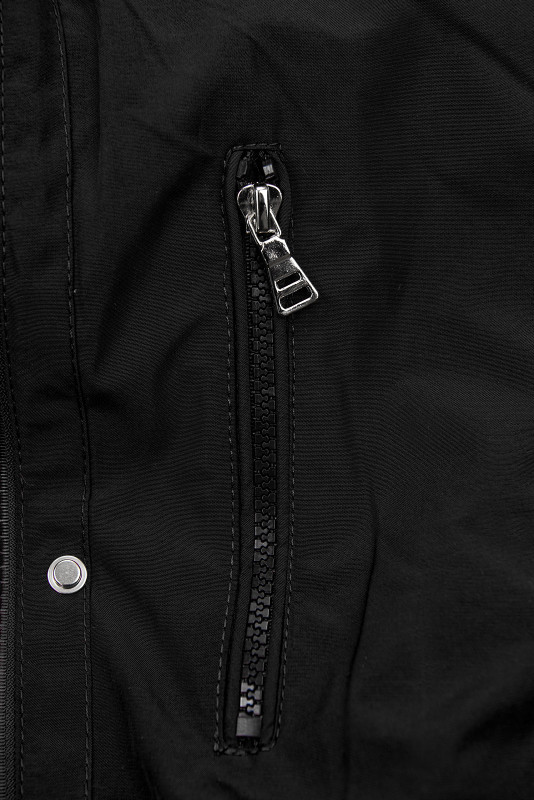 Parkajacke mit abnehmbarem Teddy-Futter schwarz