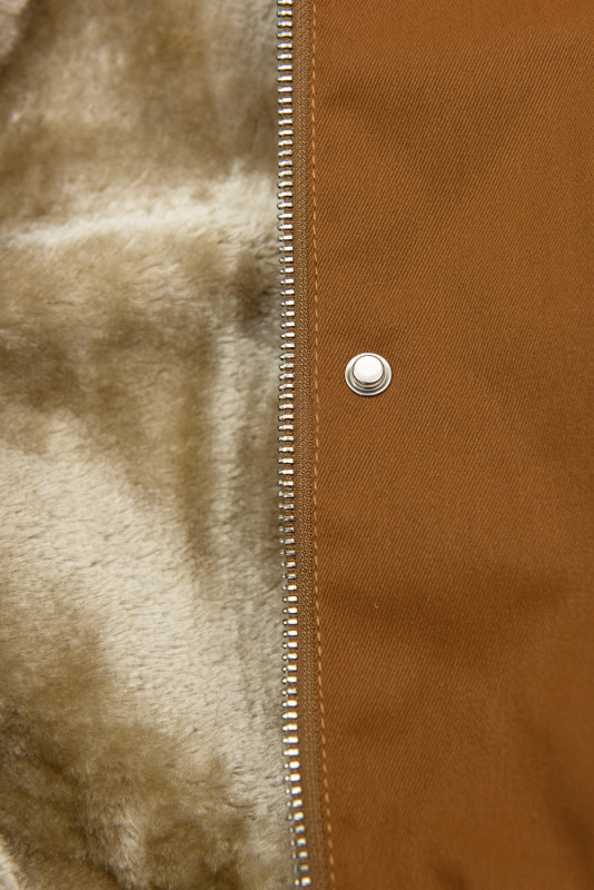 Parka mit abnehmbarem Teddyfutter braun