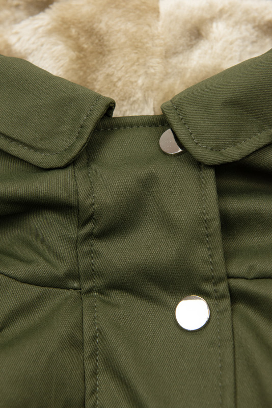 Parka mit abnehmbarem Teddyfutter khaki