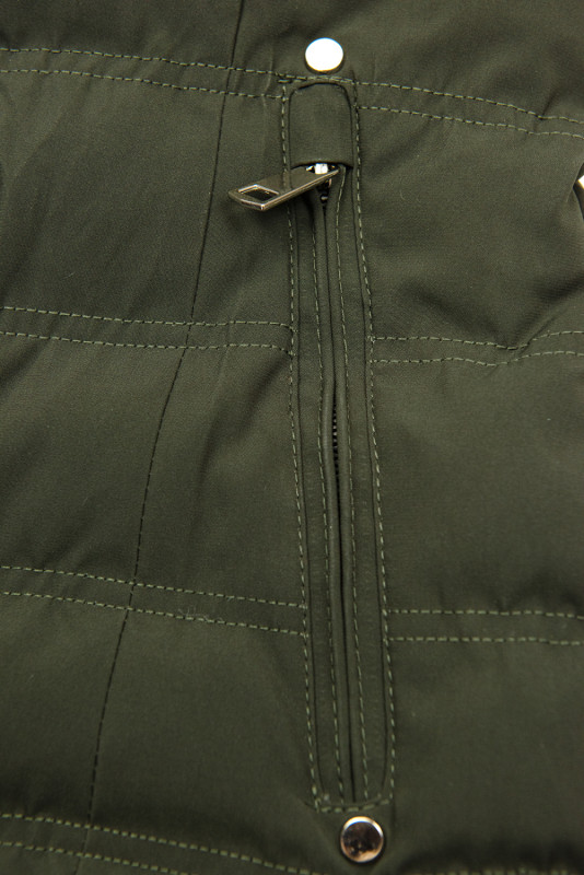 Steppjacke mit Futter-Plüsch khaki/grau