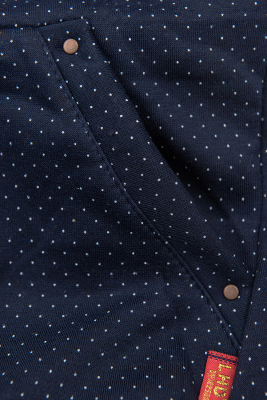 Sweatjacke mit Allover Punkte-Design dunkelblau