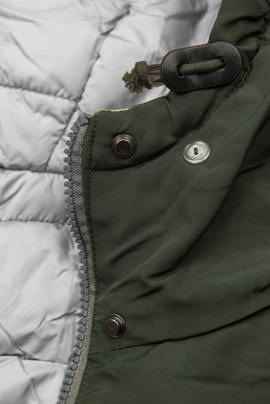 Jacke auf beiden Seiten tragbar khaki/grau