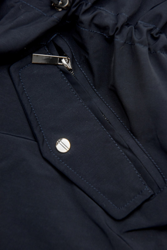 Winterjacke mit Teddy-Futter dunkelblau/beige