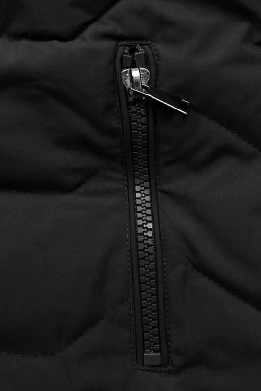 Winter Steppjacke mit Kapuze Schwarz
