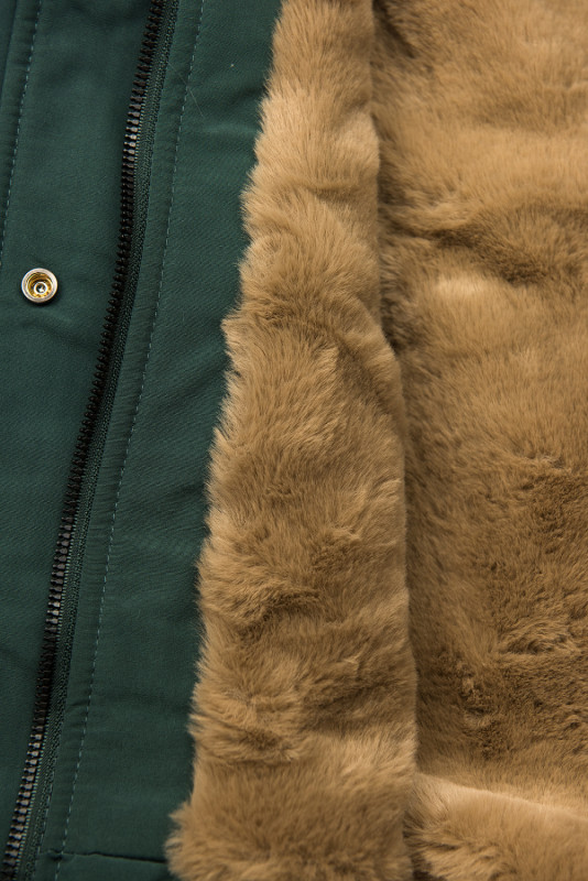 Warm gefütterter Parka mit Kapuze grün