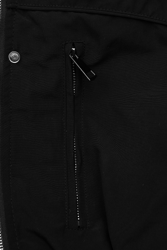 Warm gefütterter Parka mit Kapuze schwarz