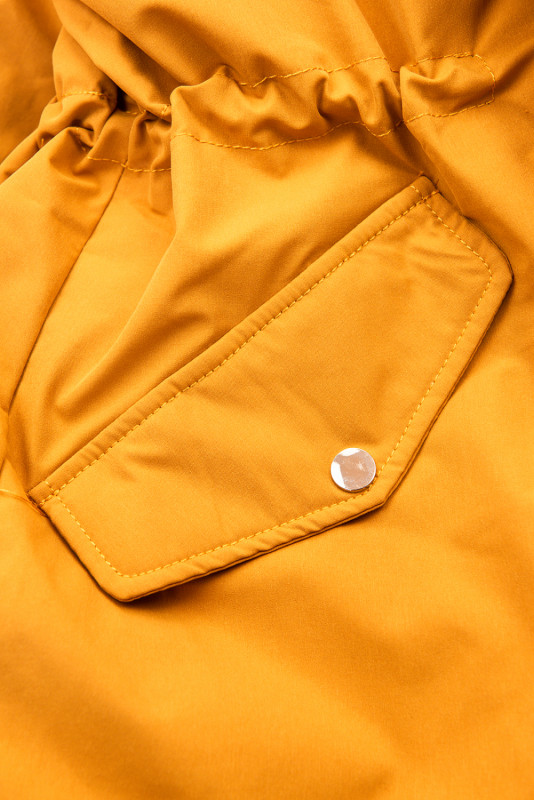 Parka mit abnehmbaren Fellimitat gelb/mustard