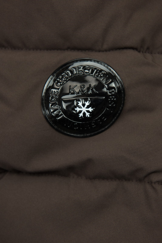 Schokoladenbraune Damen-Winterjacke mit Kapuze STORM