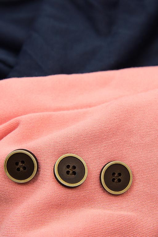 Verlängerte Sweatjacke mit Kapuze grau/dunkelblau