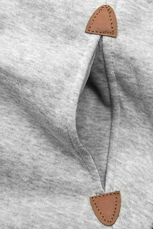 Verlängerte Sweatjacke mit Kapuze grau/dunkelblau