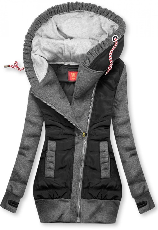 Sportliche Kapuzenjacke grau