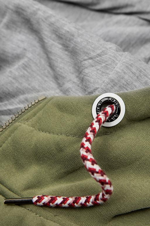 Sweatjacke in langer Form schwarz/khaki/grau
