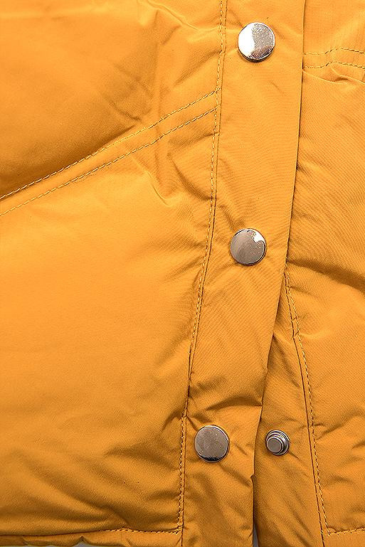 Winterjacke mit Fellimitat an der Kapuze gelb