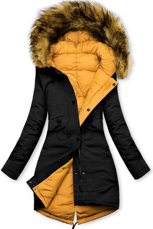 Winter Wendejacke schwarz/gelb