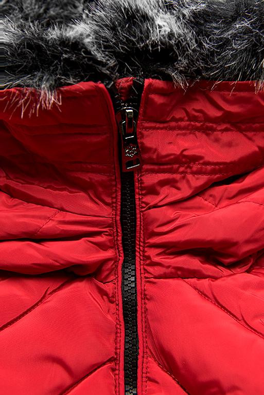 Winter Steppjacke mit Kapuze rot