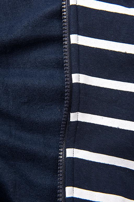 Kapuzenjacke in Streifenoptik dunkelblau/grau