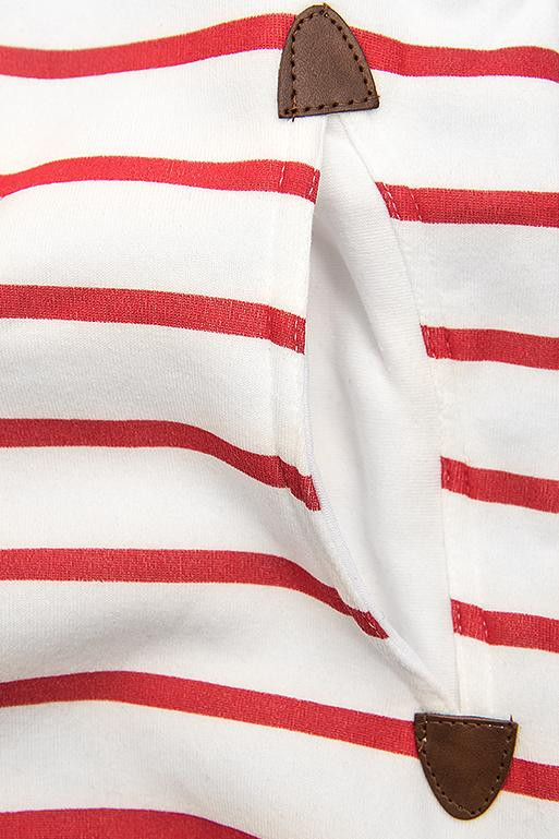 Kapuzenjacke in Streifenoptik weiß/rot/blau