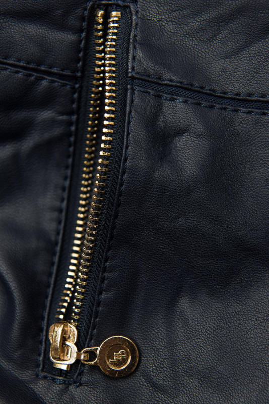 Kurzjacke aus weichem Lederimitat dunkelblau