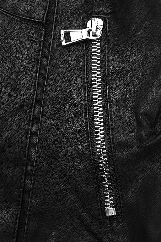 Jacke aus weichem Kunstleder schwarz