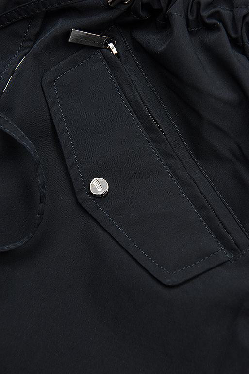 Leichter Parka mit Kapuze Dunkelblau/Hahnentrittmuster