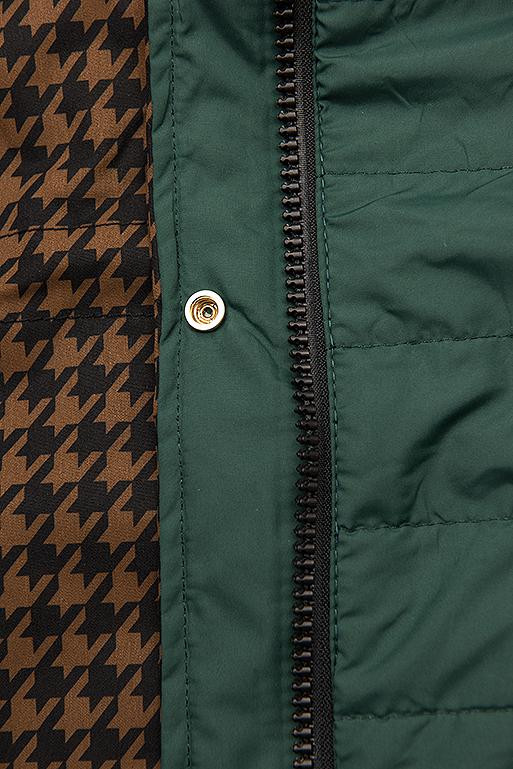 Parka mit Hahnentrittmuster braun/grün