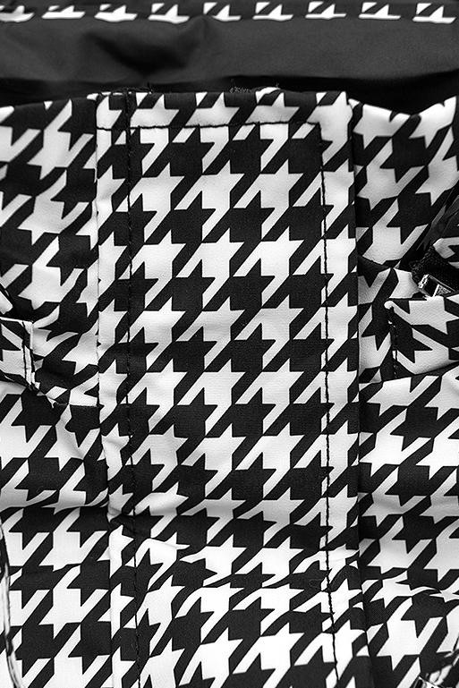 Parka mit Hahnentrittmuster/schwarz