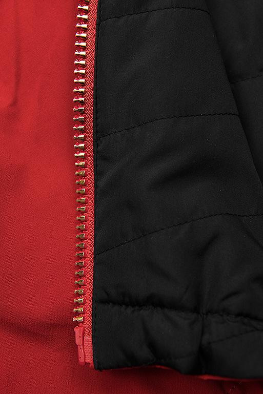 Wende-Parka mit Kapuze rot/schwarz