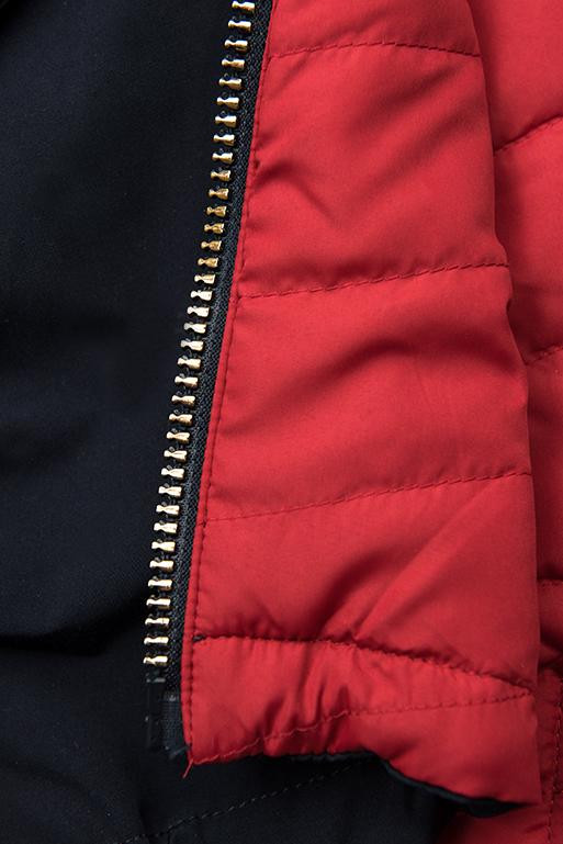 Wende-Parka mit Kapuze dunkelblau/rot