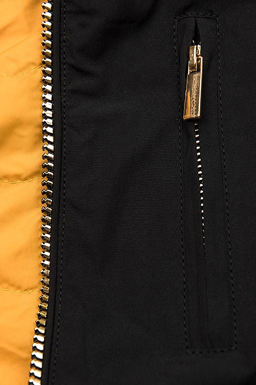 Wende-Parka mit Kapuze schwarz/gelb