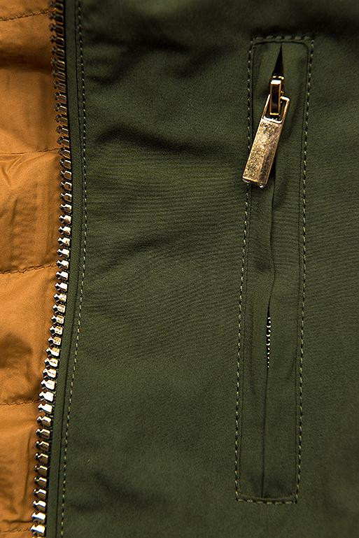 Wende-Parka mit Kapuze khaki/mustard