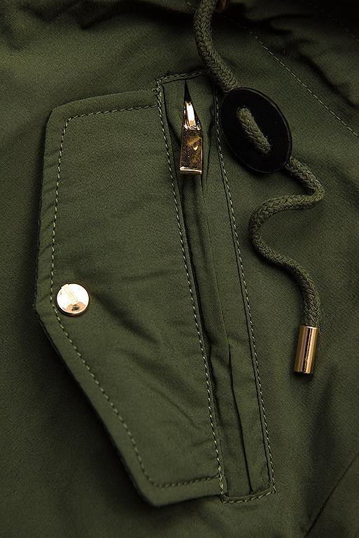Wende-Parka mit Kapuze khaki/mustard