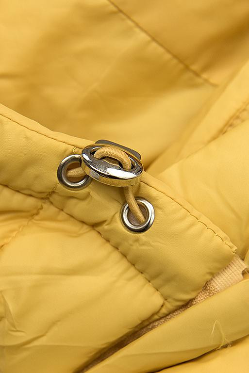 Steppjacke mit abnehmbarer Kapuze gelb